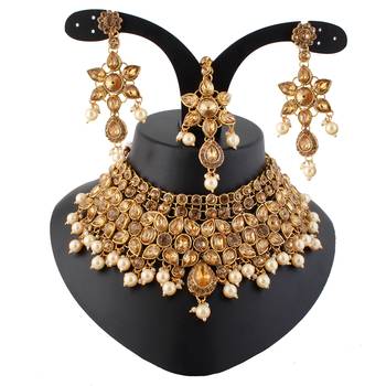 Brown cubic zirconia necklace-sets 1