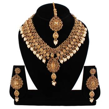Brown cubic zirconia necklace-sets 1