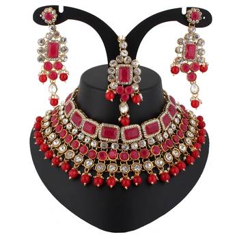 Red cubic zirconia necklace-sets 1