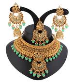 Green cubic zirconia necklace-sets