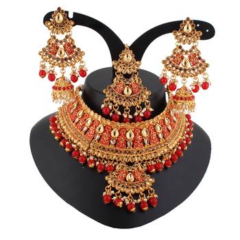 Red cubic zirconia necklace-sets 1