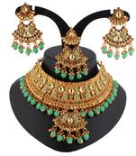 Green cubic zirconia necklace-sets