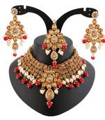 Maroon cubic zirconia necklace-sets