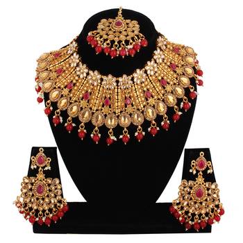 Maroon cubic zirconia necklace-sets 1