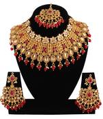 Maroon cubic zirconia necklace-sets