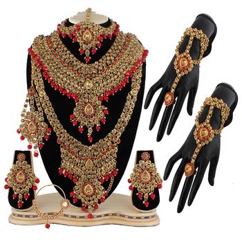 Maroon cubic zirconia necklace-sets 1