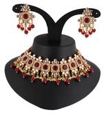 Maroon cubic zirconia necklace-sets
