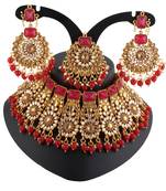 Maroon cubic zirconia necklace-sets