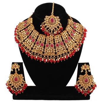 Maroon cubic zirconia necklace-sets 1