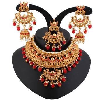 Maroon cubic zirconia necklace-sets 1