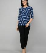 Blue Floral Print Top