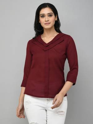 Maroon Georgette Top 1