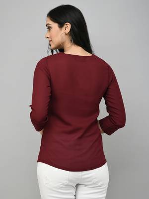 Maroon Georgette Top 2