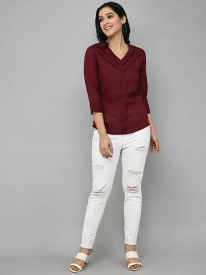 Maroon Georgette Top 3