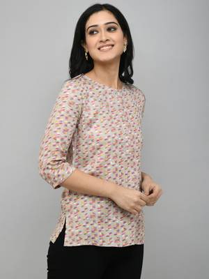 Grey Printed Rayon Top 4