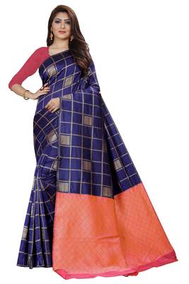 Royal blue color soft Silk Saree  1
