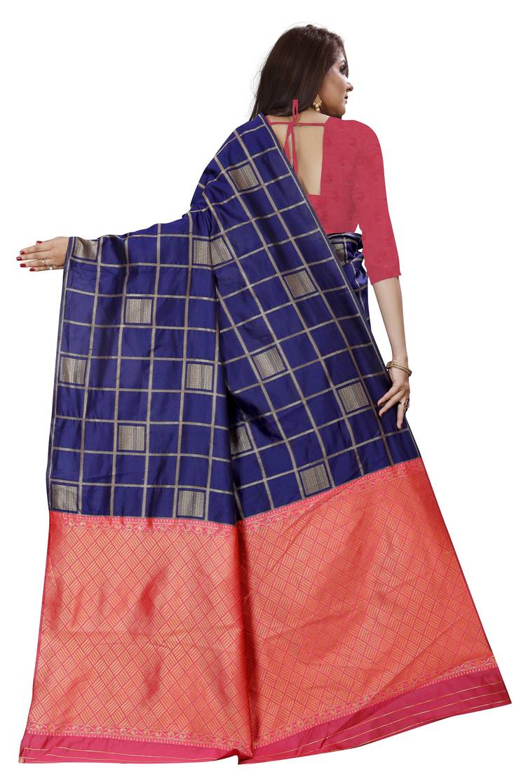 Royal blue color soft Silk Saree 