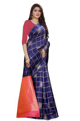 Royal blue color soft Silk Saree  4