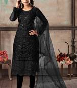 Black embroidered net salwar