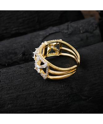 golden silver designer cute diamond ring 2
