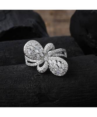 silver designer stylish elegant diamond ring 1