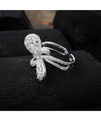 silver designer stylish elegant diamond ring 2