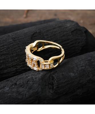 golden elegant delicate beautiful diamond ring 2