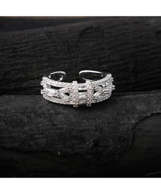 silver elegant cute delicate diamond ring 1