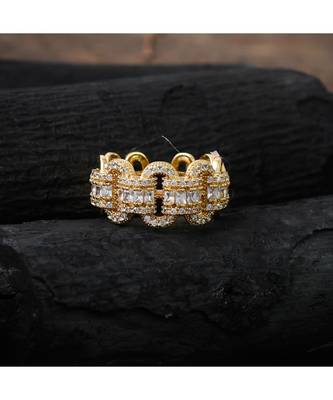 golden elegant smart look diamond ring 1