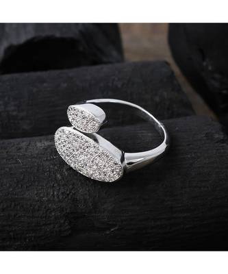 silver designer stylish smart diamond ring 2