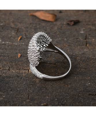 silver adjustable stylish beautiful diamond ring 2