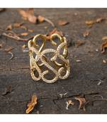 golden designer stylish smart look diamond ring