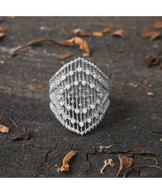 silver elegant stylish smart look diamond ring 1