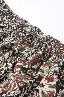 Cotton Slub Solid Straight Kurta With Ajarak Printed Palazzo Set Maroon