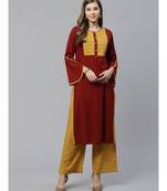Cotton Slub & Cambric Cotton Regular Straight Kurta with Palazoo Set
