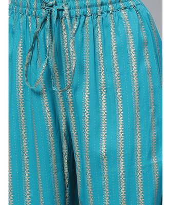 Rayon Gold Printed Straight Kurta & Palazoo Setteal 3