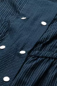 Kantha Cotton Stripes Printed Regular Tunic Blue