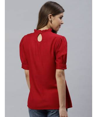 Rayon Dobby Designer Top Maroon 5