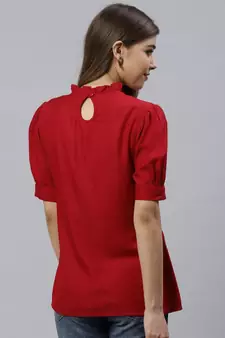 Rayon Dobby Designer Top Maroon