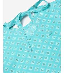 Geomatrical Printed Casual Topsky Blue