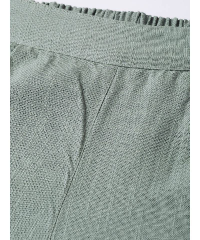 Cotton Slub Solid Regular Fit Casual Trouser Pants Grey