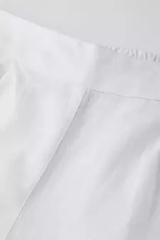 Cotton Slub Solid Regular Fit Casual Trouser Pants White