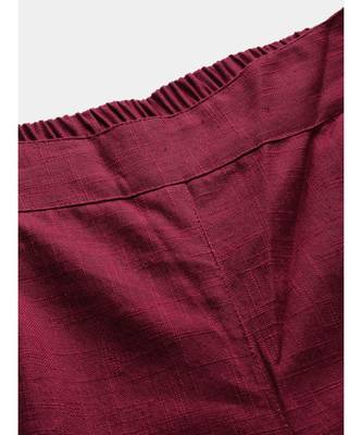 Cotton Slub Solid Regular Fit Casual Trouser Pants 5