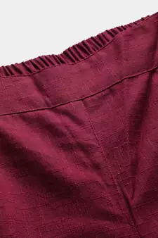Cotton Slub Solid Regular Fit Casual Trouser Pants
