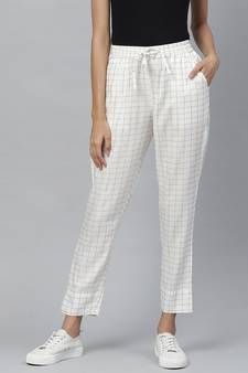 Rayon Checkered Print Regular Fit Trouser Pant
