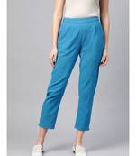 Cotton Slub Solid Regular Fit Casual Trouser Pants