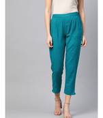 Cotton Slub Solid Regular Fit Casual Trouser Pants