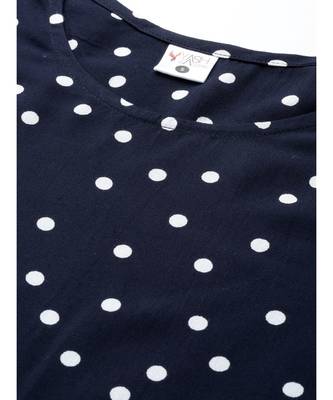 Polka Dot Printed Night Suitblue 5
