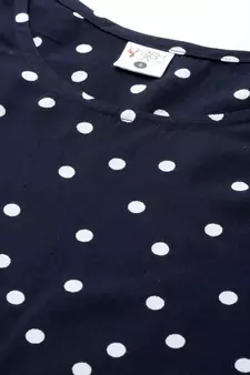 Polka Dot Printed Night Suitblue