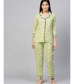 Floral Printed Night Suitgreen